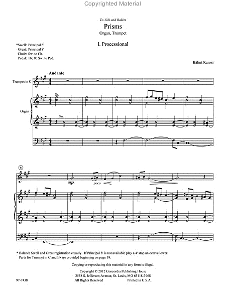 Prisms: Ceremonial Processionals for Trumpet and Organ image number null