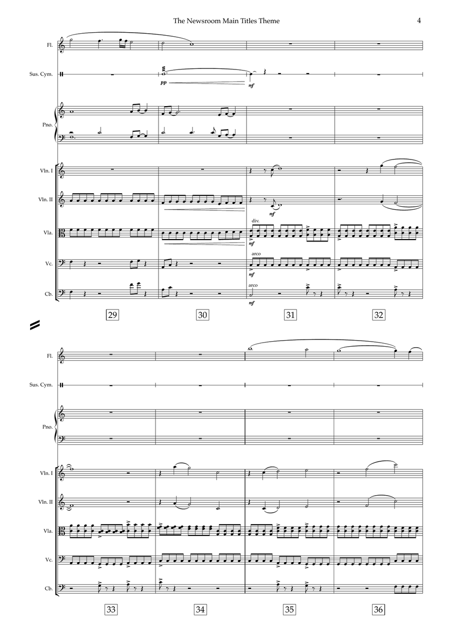The Newsroom Main Titles Theme Chamber Orchestra scores gallery preview page 5