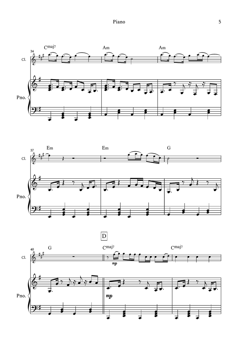 Chihiro B-Flat Clarinet scores gallery preview page 5