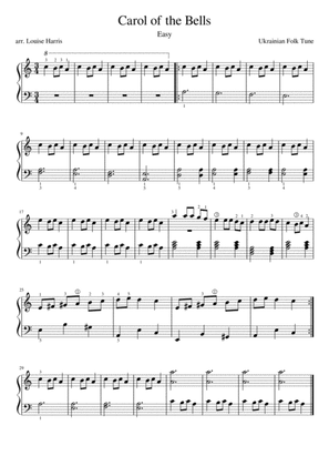 Carol of the Bells. Easy Piano Solo Grade 1