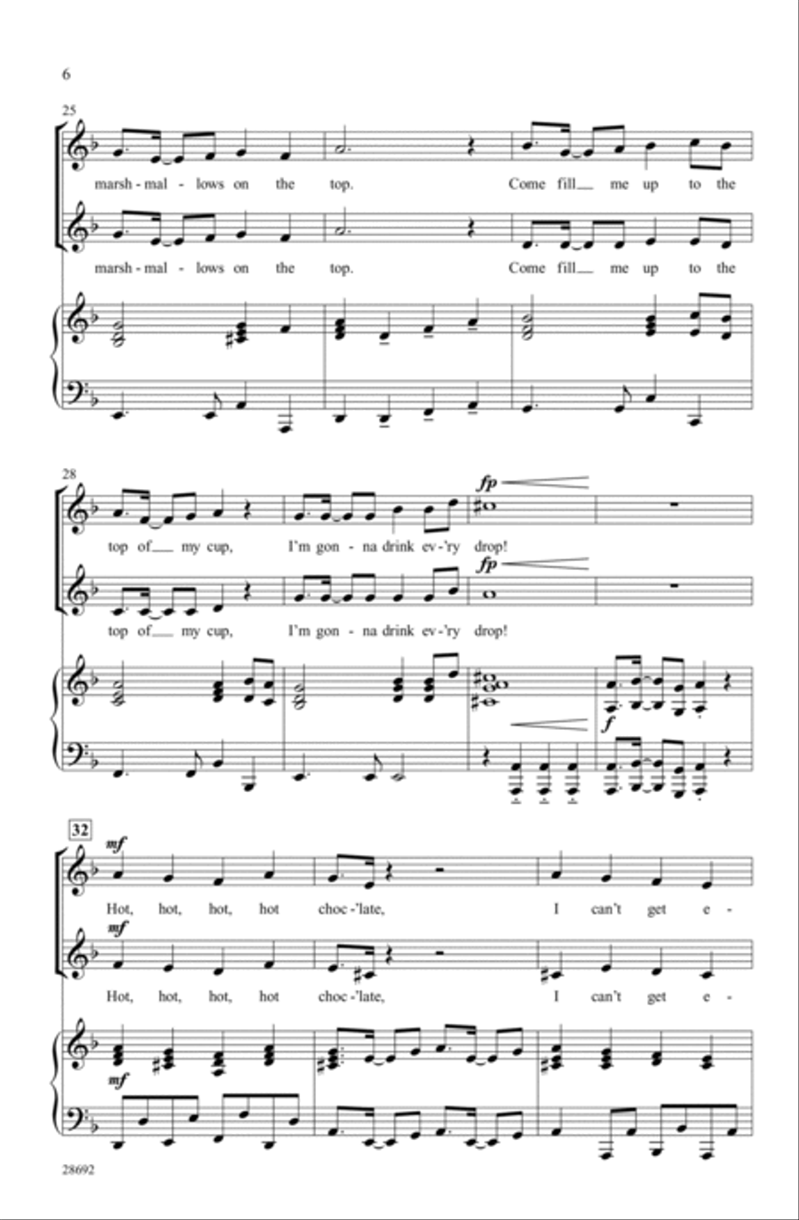 Hot Chocolate! 2-Part scores gallery preview page 4