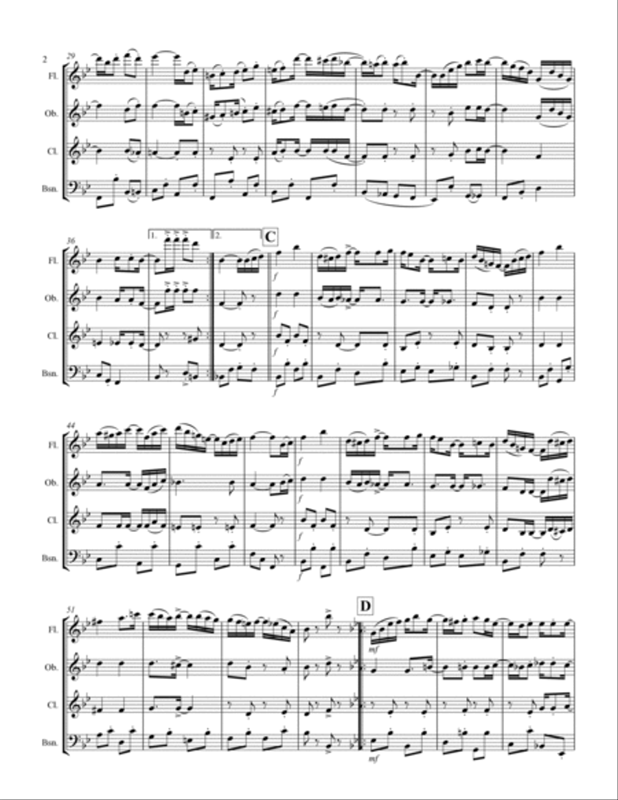 Joplin - “Weeping Willow” (for Woodwind Quartet) Woodwind Quartet scores gallery preview page 3