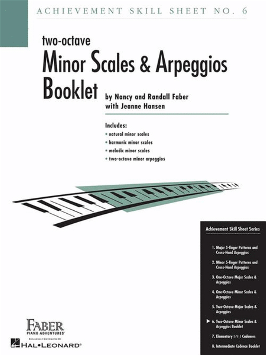 Achievement Skill Sheet No. 6: Two-Octave Minor Scales & Arpeggios Piano Method scores gallery preview page 2