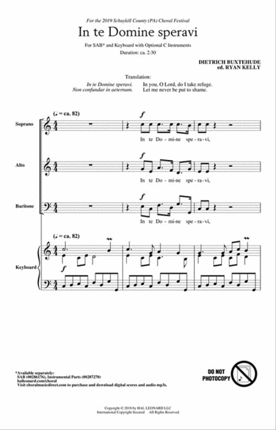 In Te Domine Speravi 3-Part scores gallery preview page 2