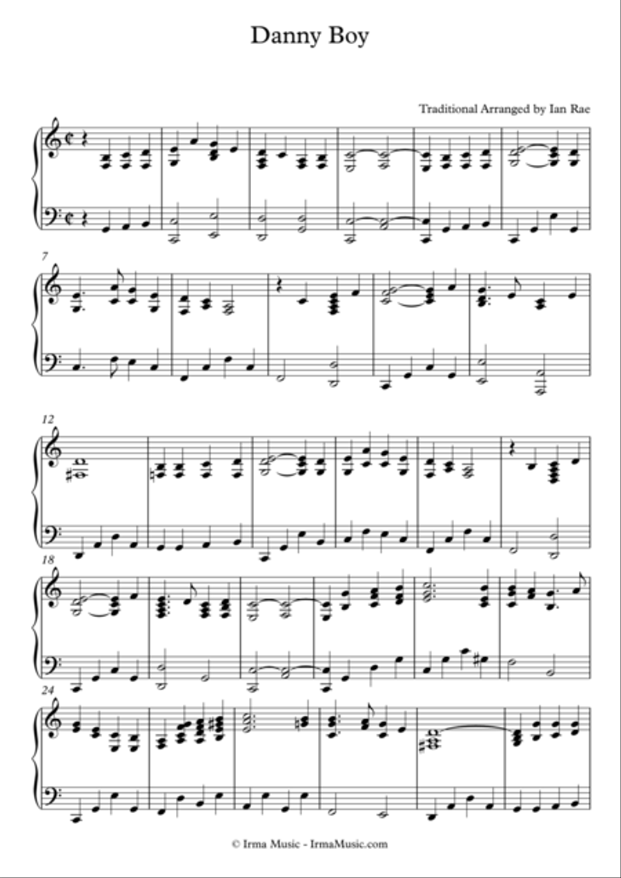 Danny Boy Danny Boy Piano Solo scores gallery preview page 1