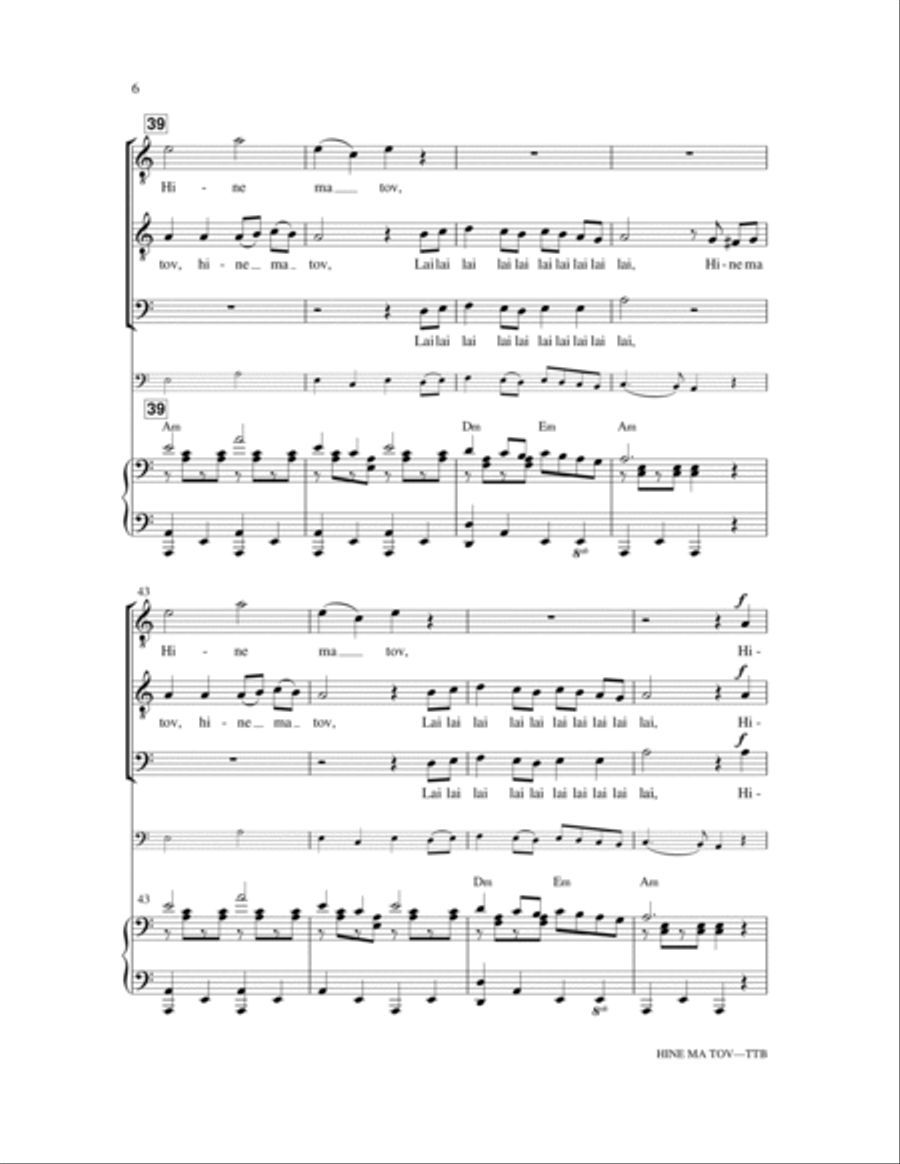 Hineh Ma Tov Hineh Ma Tov TTBB scores gallery preview page 6