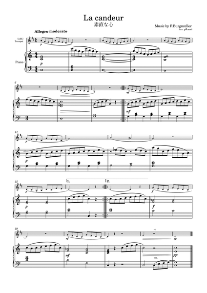 Burgmüller "La candeur" Trumpet & piano