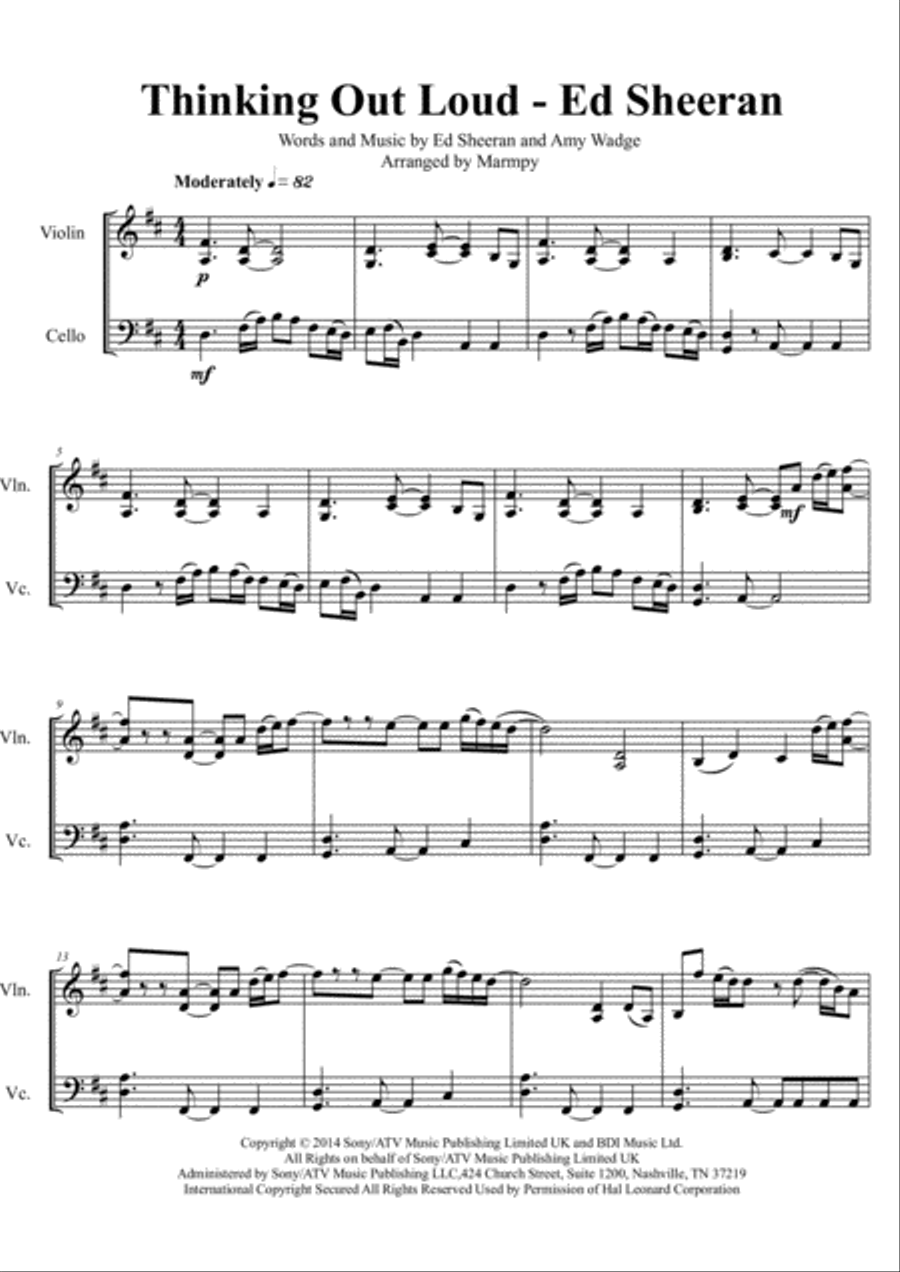 Thinking Out Loud Thinking Out Loud Set of Parts scores gallery preview page 1