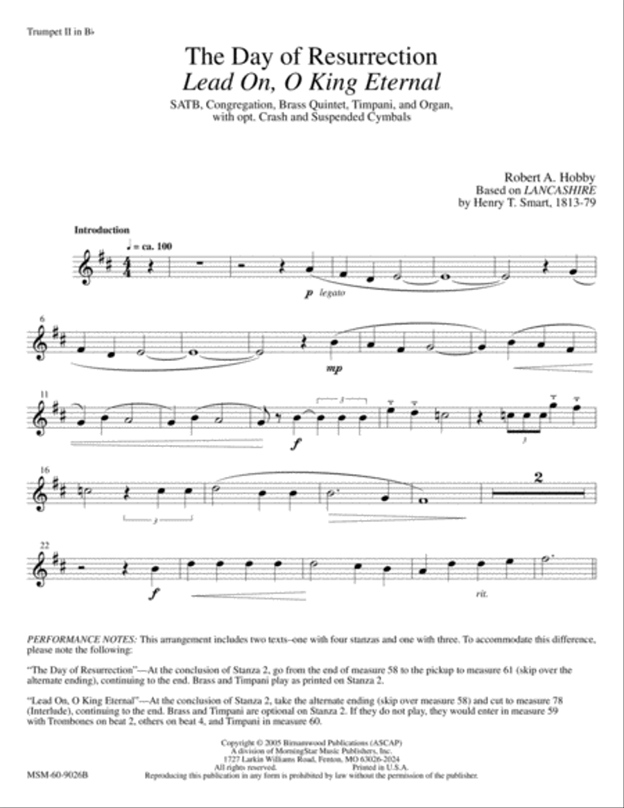 The Day of Resurrection Lead On, O King Eternal Choir scores gallery preview page 4