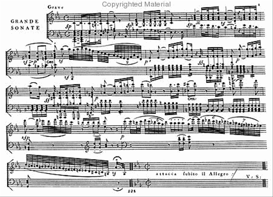 Grande sonate pathetique for harpsichord or fortepiano - Opus 13 Harpsichord scores gallery preview page 3