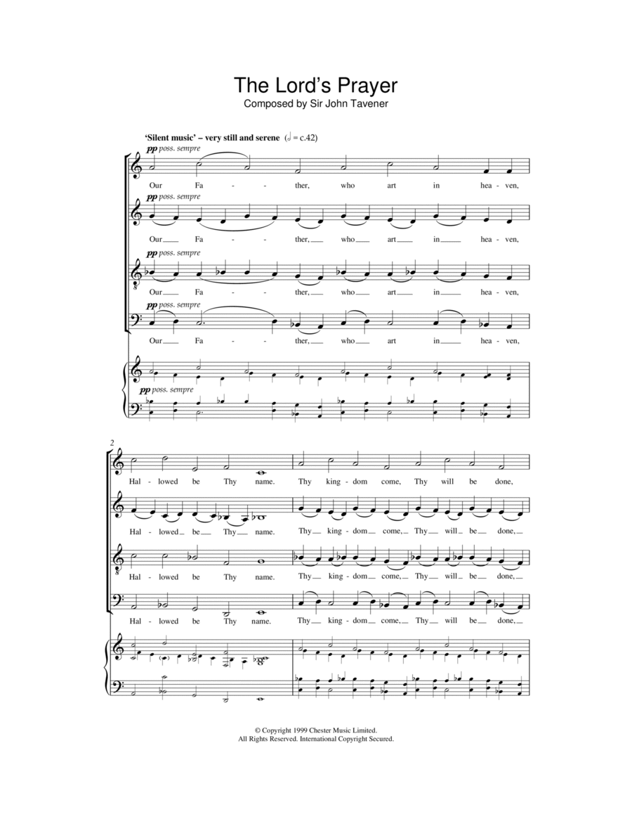The Lord's Prayer The Lord's Prayer Choir scores gallery preview page 1