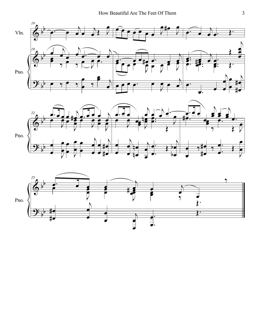 How Beautiful Are The Feet Of Them (Violin solo and Piano) Violin Solo scores gallery preview page 3