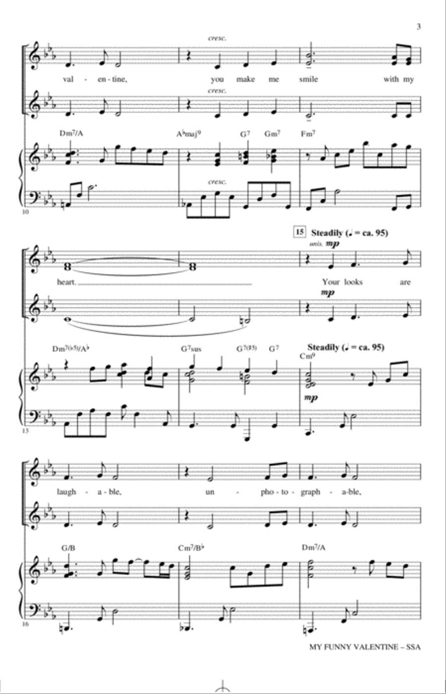 My Funny Valentine (arr. Mac Huff) SSA scores gallery preview page 2