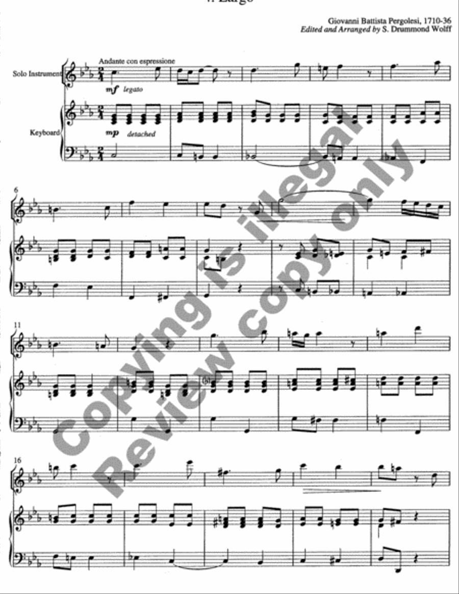 Baroque Music for Solo Instrument & Keyboard, Set, III Piano scores gallery preview page 7
