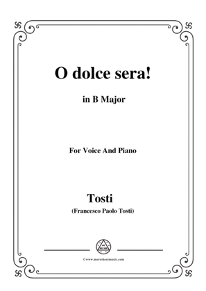 Book cover for Tosti-O dolce sera! In B Major,for Voice and Piano