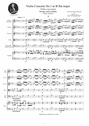 Albinoni - Violin Concerto No.1 in B flat Op.9 for Violin, Strings and Cembalo