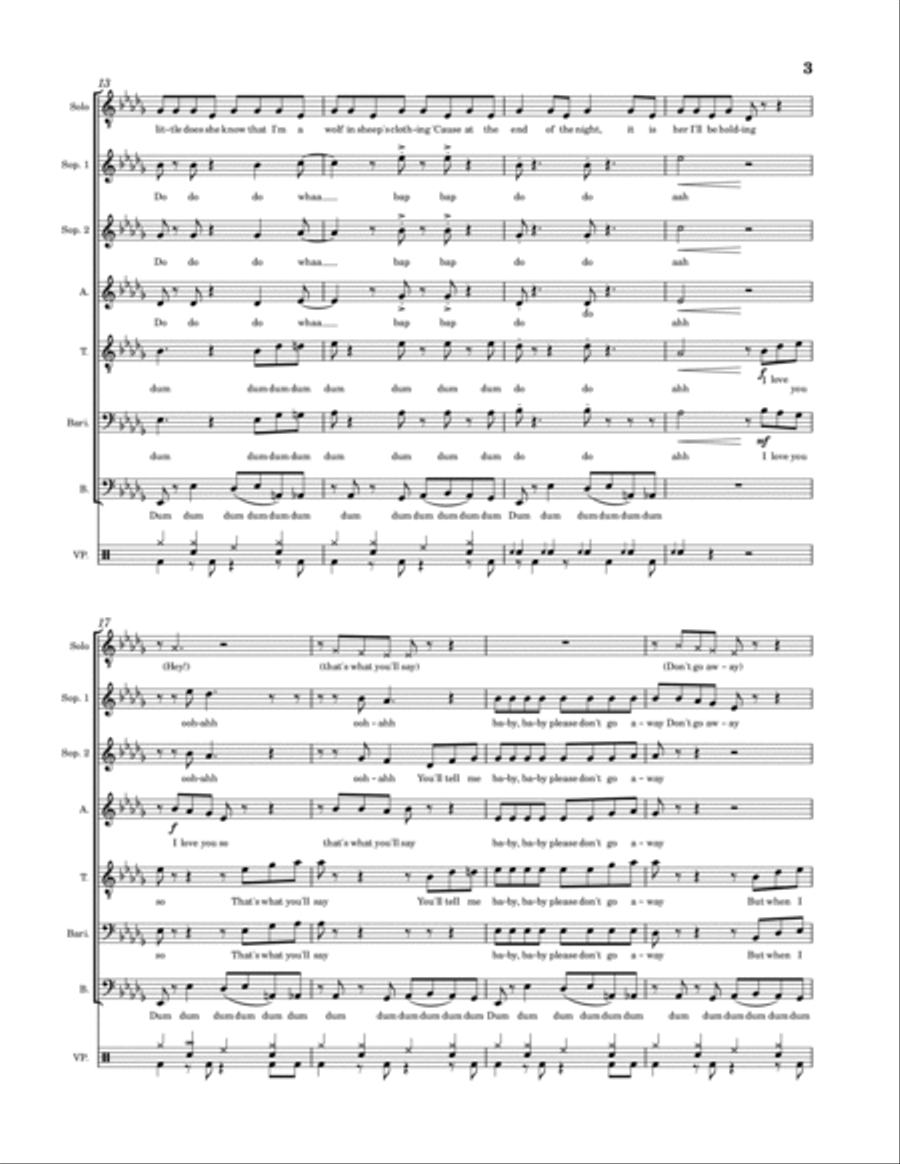 Runaway Baby A Cappella scores gallery preview page 3
