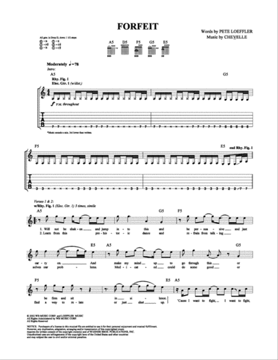 Forfeit Electric Guitar scores gallery preview page 1