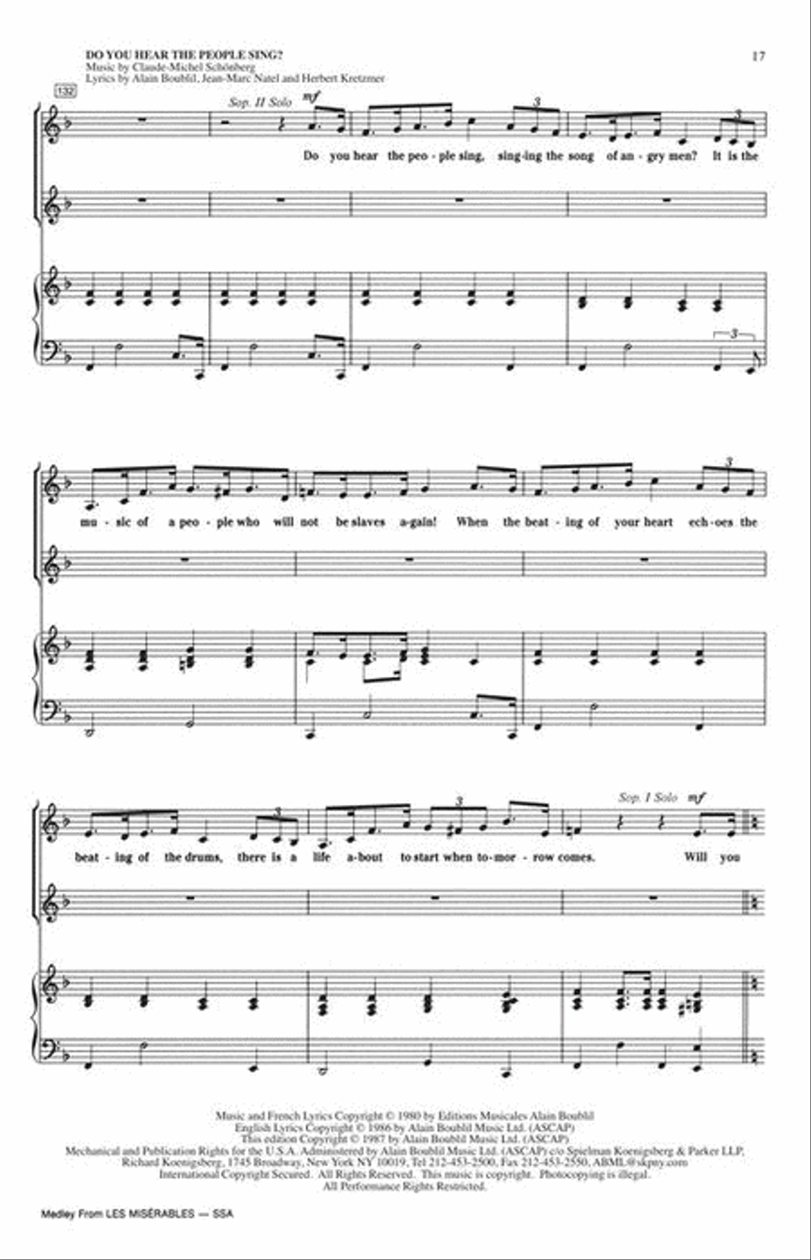 Les Misérables (Choral Medley) SSA scores gallery preview page 7