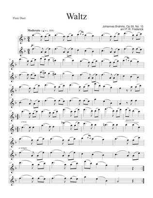 Waltz In Ab Major Op 39, No. 15 (Flute duet)
