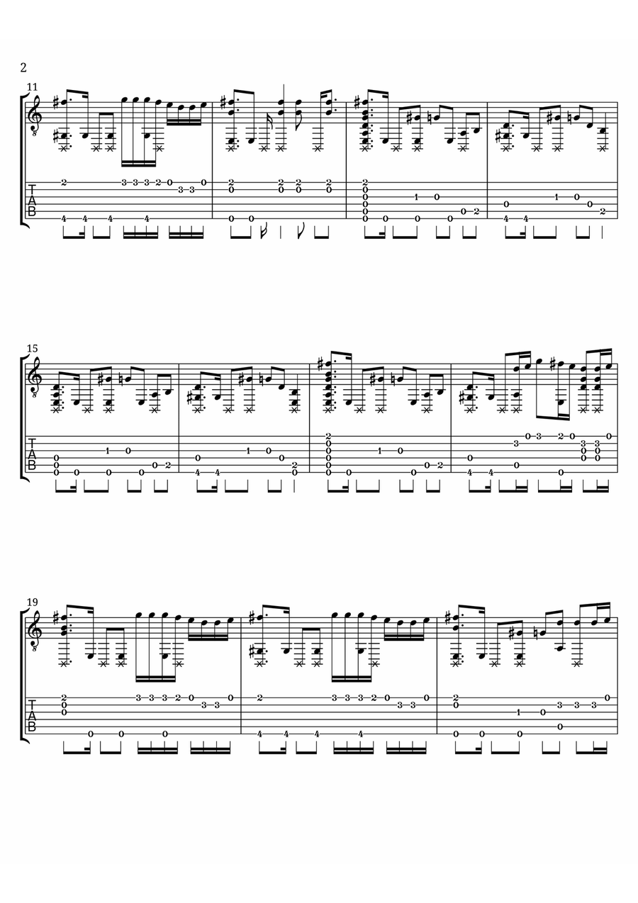 Let It Fly (Lil Wayne & Travis Scott) Acoustic Fingerstyle Guitar Tab Acoustic Guitar scores gallery preview page 2