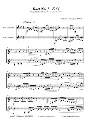 WF Bach: Duet No. 1 for Bass Clarinet Duo
