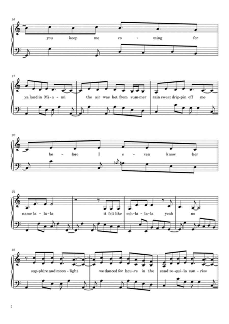 Señorita Piano Solo scores gallery preview page 2