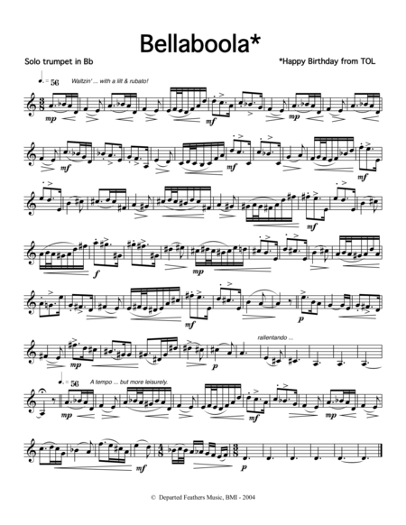 Bellaboola (2004) for solo trumpet