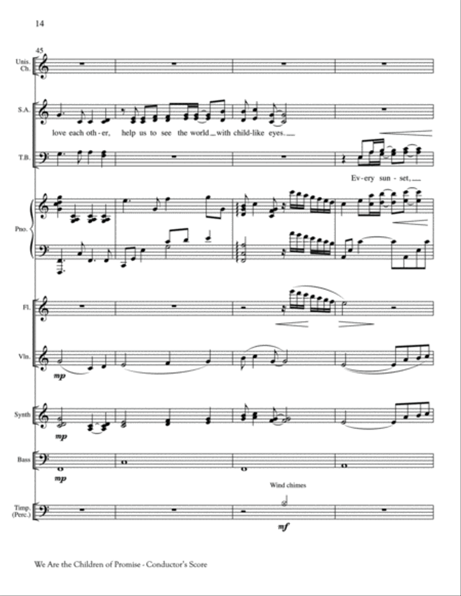 We Are the Children of Promise Unison Choir scores gallery preview page 14