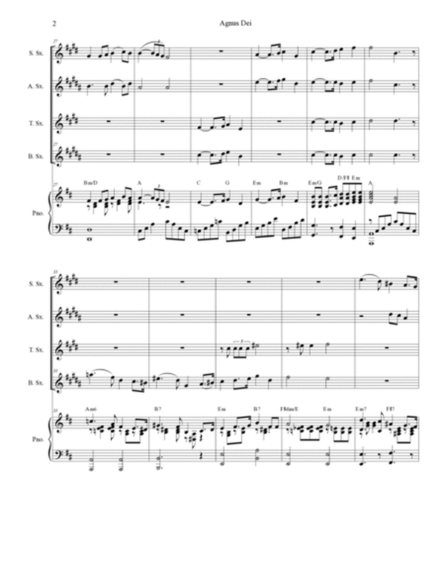 Agnus Dei (Saxophone Quartet and Piano) image number null