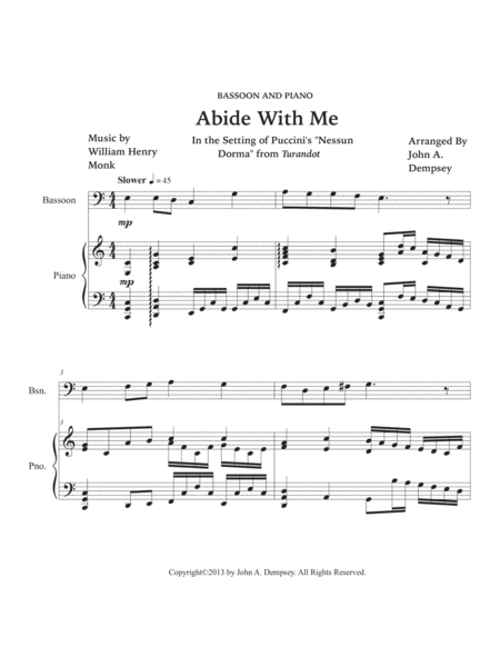 Abide with Me (Bassoon and Piano) image number null