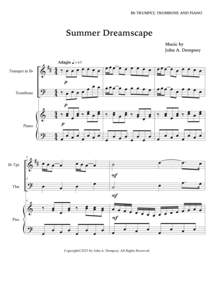 Summer Dreamscape (Trio for Trumpet, Trombone and Piano) image number null