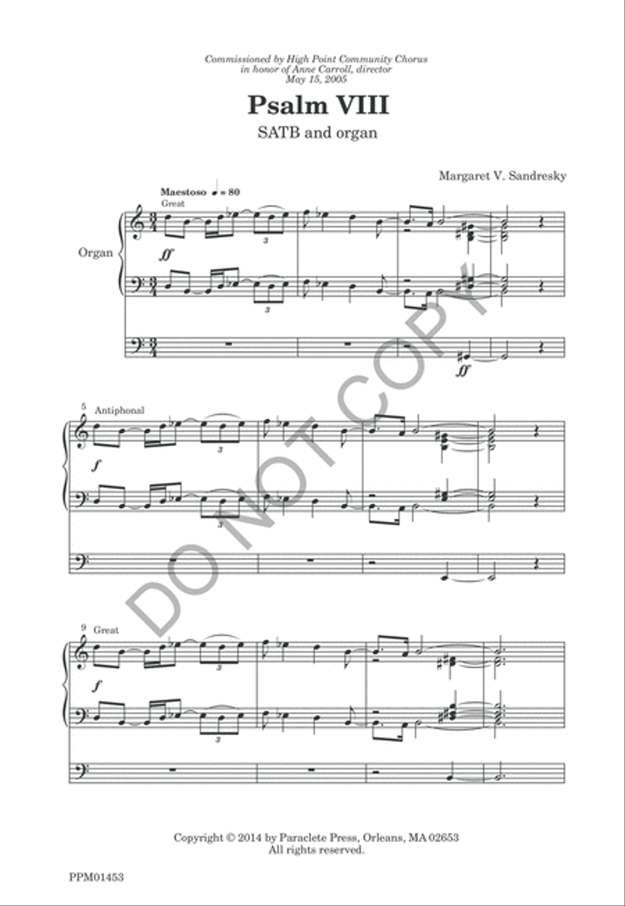 Psalm VIII Psalm VIII 4-Part scores gallery preview page 4