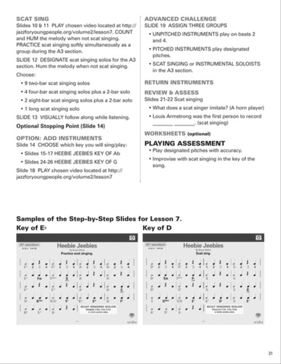 Jazz for Young People, Vol. 2, a Teacher's Resouce Guide To Choir scores gallery preview page 7