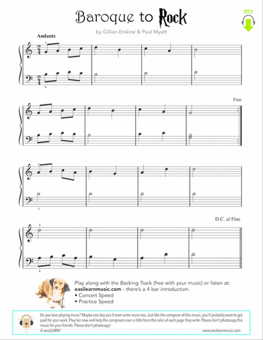 Baroque to Rock Piano Method scores gallery preview page 1