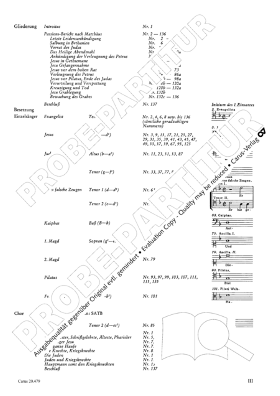 St. Matthew Passion (Matthaus-Passion) 4-Part scores gallery preview page 4