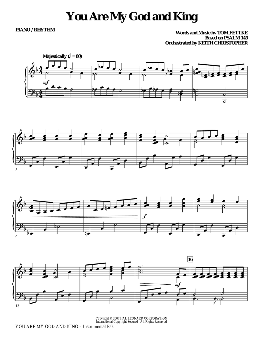 Book cover for You Are My God And King - Piano/Rhythm