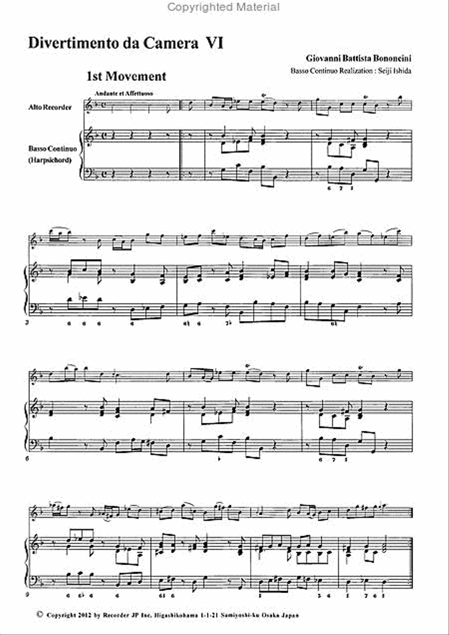 Divertimento da Camara No. 4 G minor Alto Recorder scores gallery preview page 3