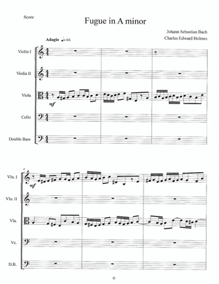 Fugue in A minor--String Orchestra Set