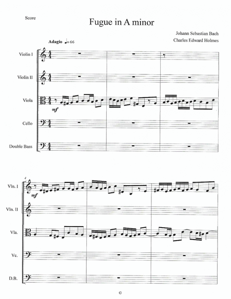 Fugue in A minor--String Orchestra Set image number null