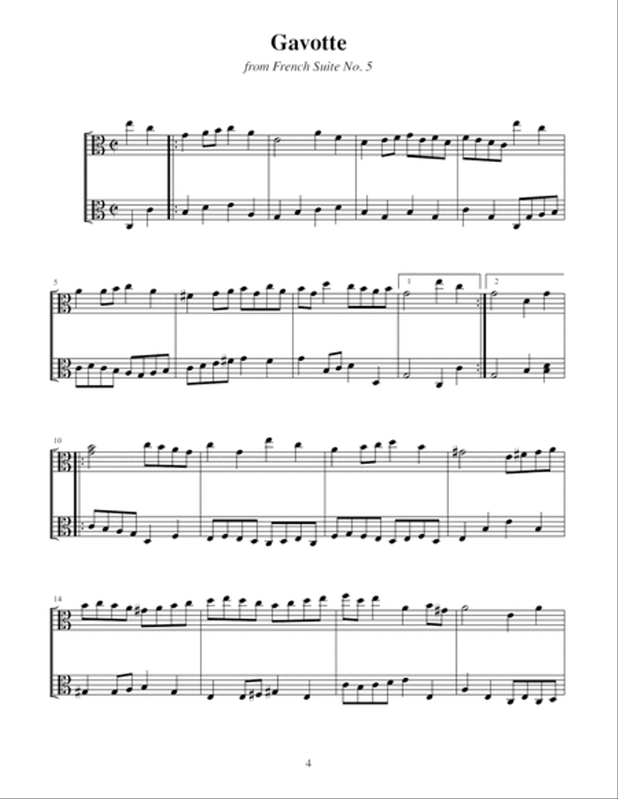 J.S. Bach: Duets for Two Violas String Duet scores gallery preview page 5