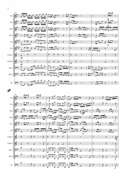Bach: Brandenburg Concerto No.3 in G (BWV 1048) Mvt.1 - wind dectet ( and opt. contrebass) image number null