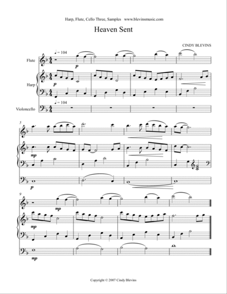 Cindy Blevins for Harp, Flute and Cello, Vol. 3 Flute scores gallery preview page 2