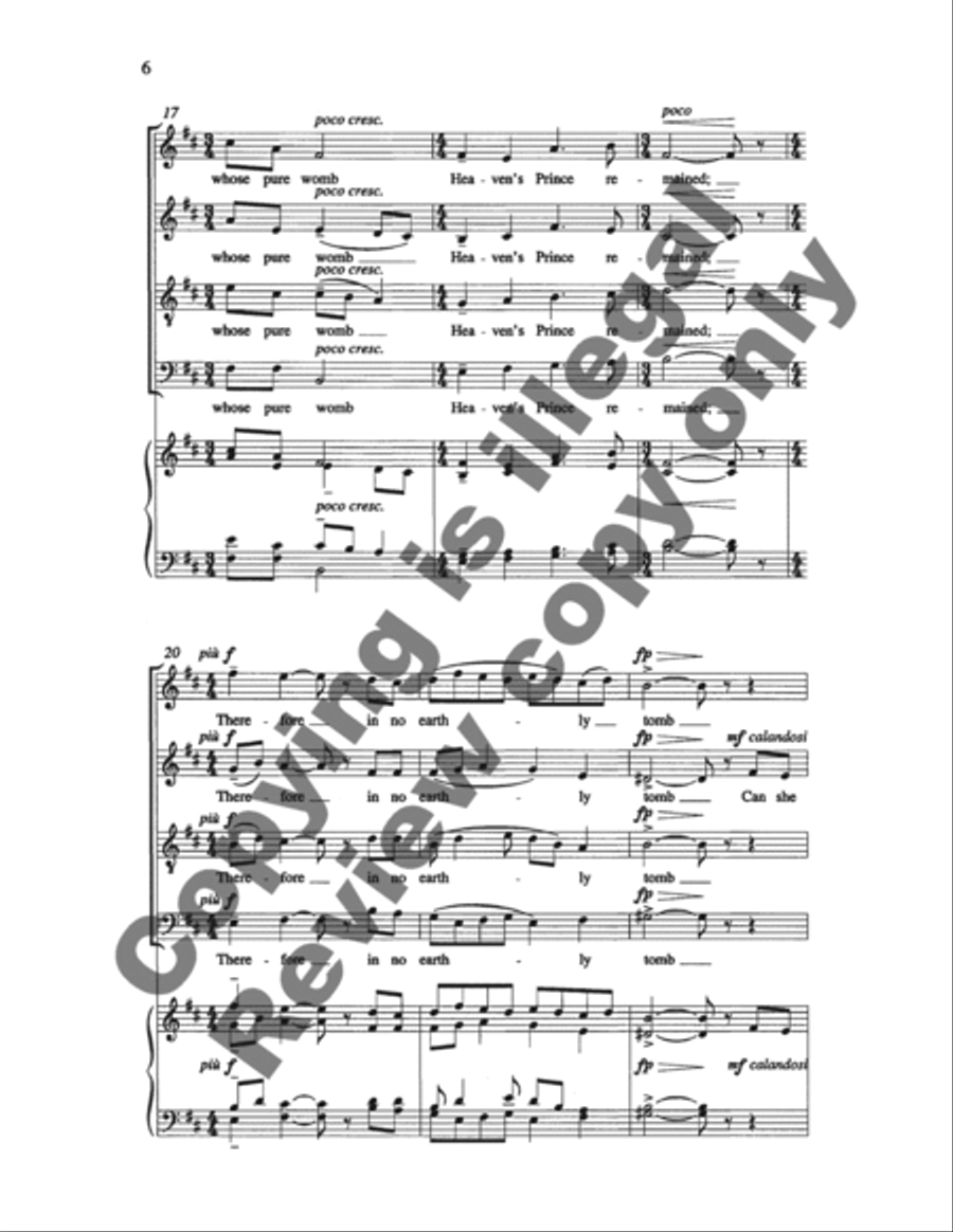Two Hymns to the Virgin: 2. Who Is She Ascends So High? 4-Part scores gallery preview page 13
