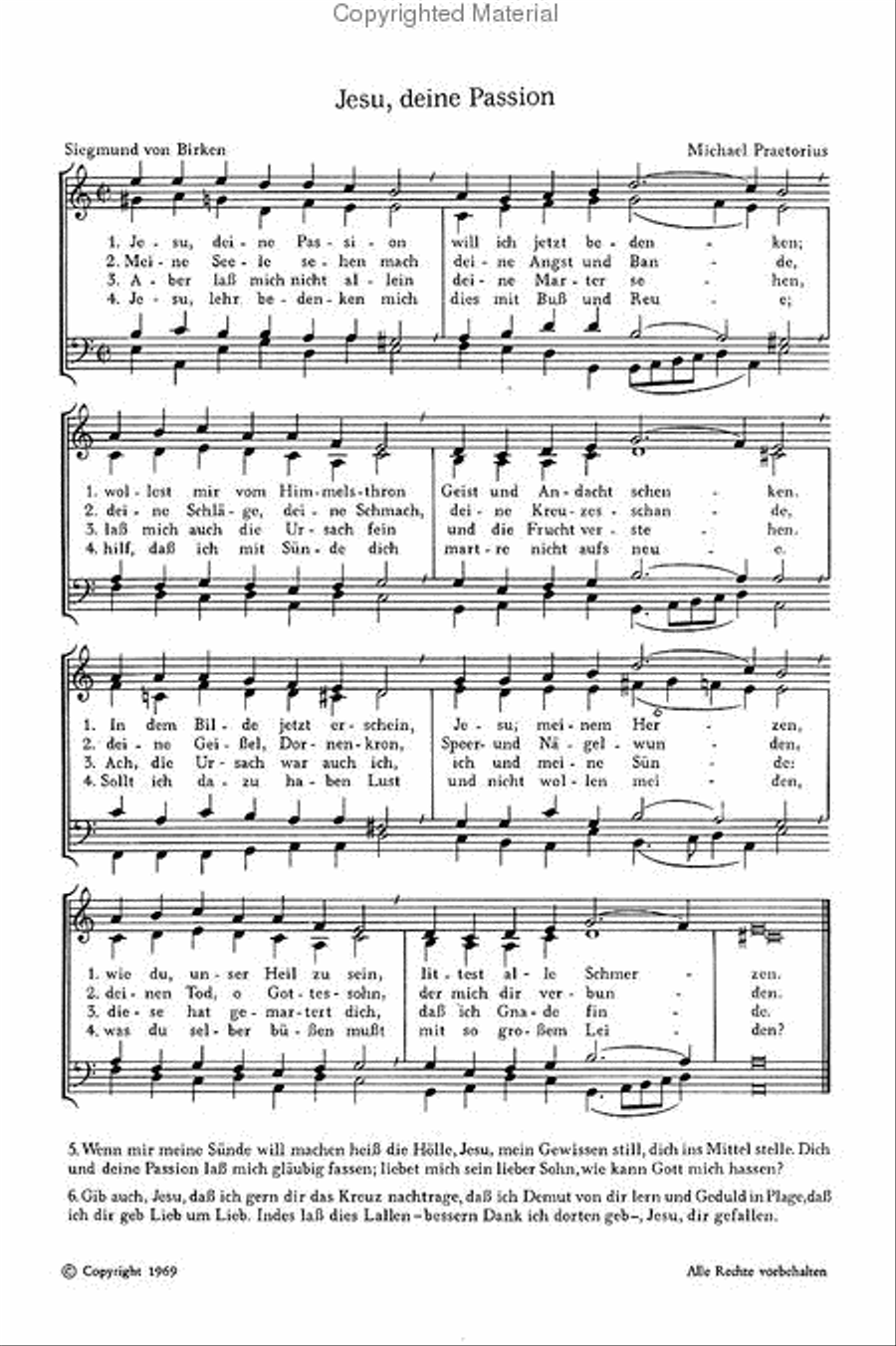 Gesius: Wenn meine Sund; Praetorius: Jesu, deine Passion Score scores gallery preview page 2