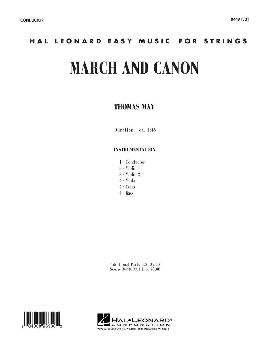 March and Canon - Conductor Score (Full Score)