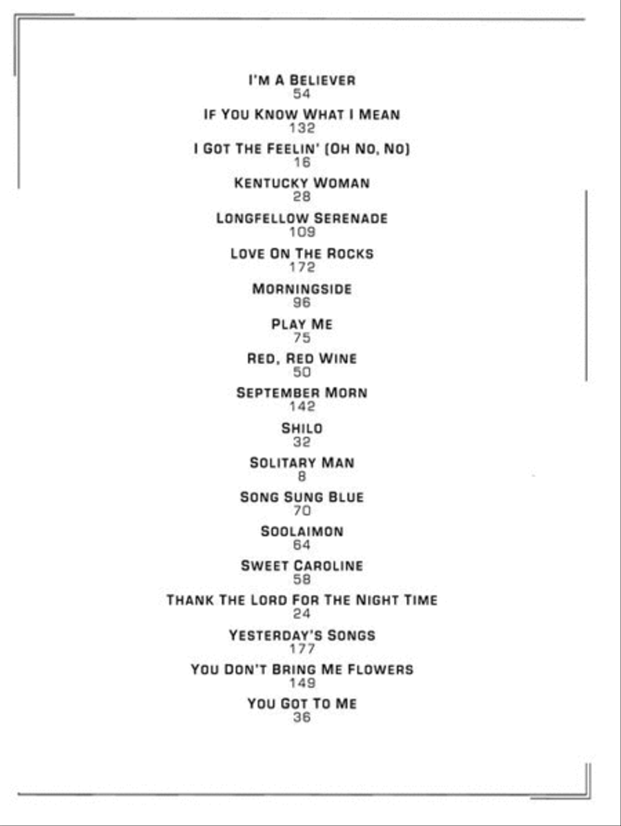 Neil Diamond – The Greatest Hits 1966-1992 Piano, Vocal, Guitar scores gallery preview page 5