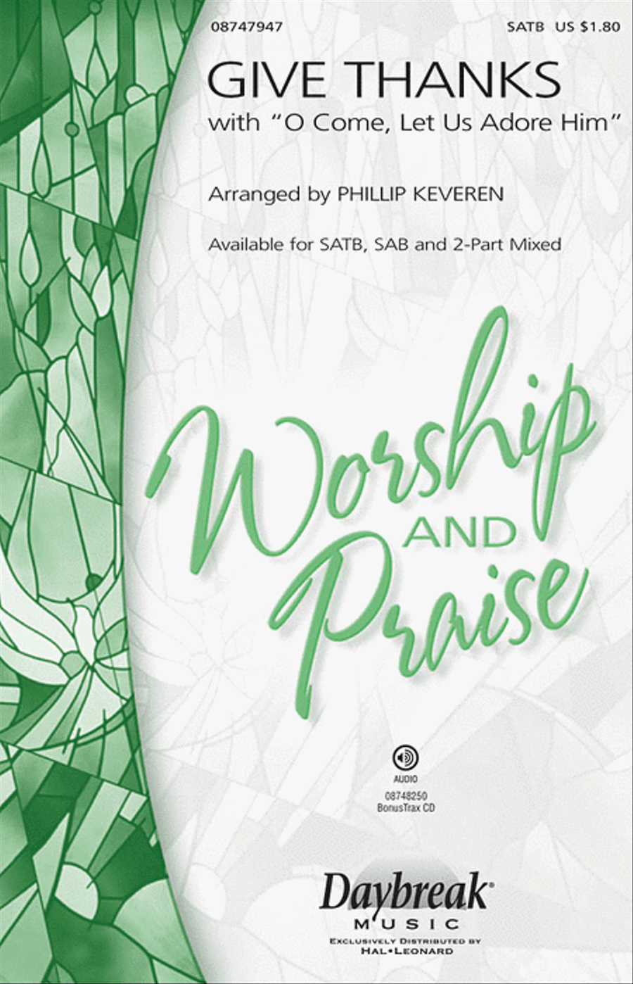Give Thanks (with “O Come Let Us Adore Him”) 3-Part scores gallery preview page 1