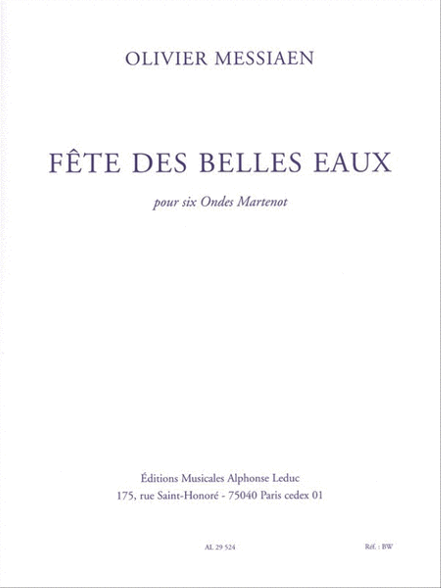 Fete Des Belles Eaux (ondes Martenot 5 Or More) Collection / Songbook scores gallery preview page 1