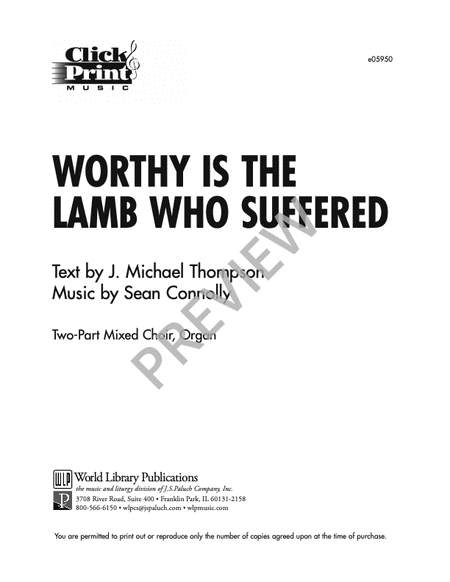 Worthy is the Lamb Who Suffered